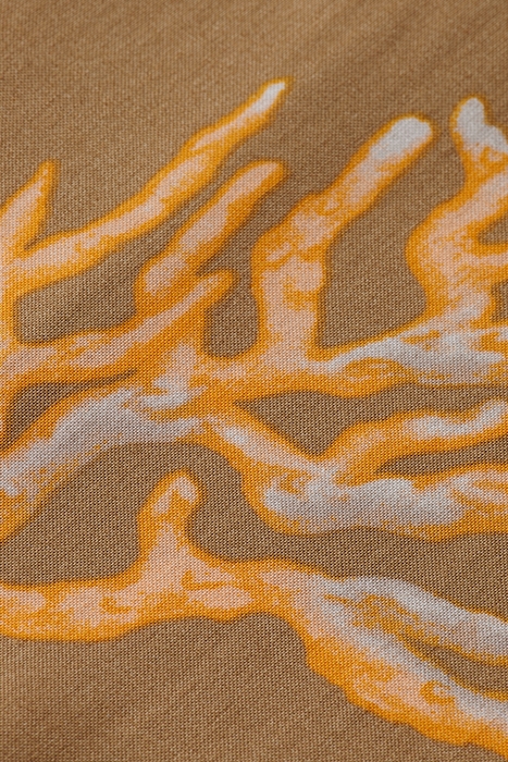 ALLOVER PRINTED VISCOSE SHORT TAUPE CORAL AOP 3