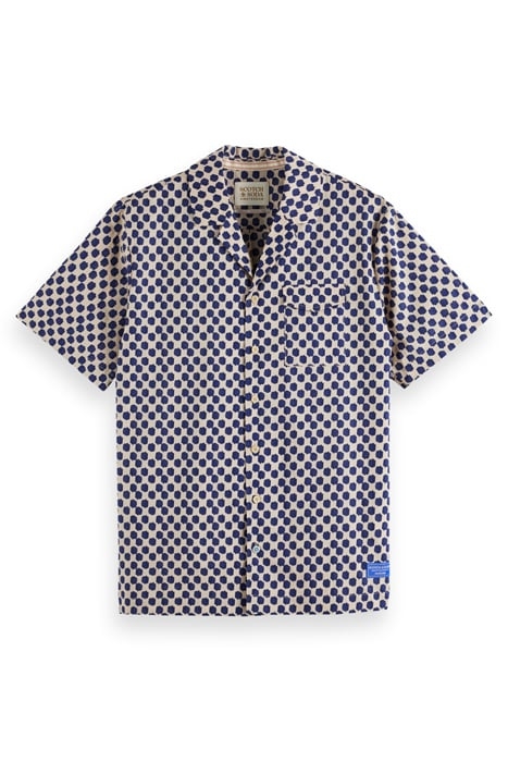 PRINTED SHORT SLEEVE SHIRT POLKA NAVY BLUE 1