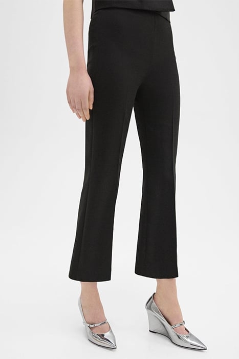 CROPPED KICK PANT IN DOUBLE WEAVE BLACK 1