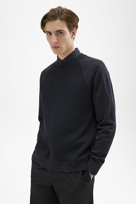 SCUBA-WOOL COMBO SWEATSHIRT BLACK 1