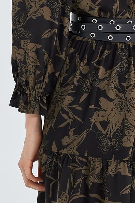 BLACK LILY PRINT DRESS BLACK 5