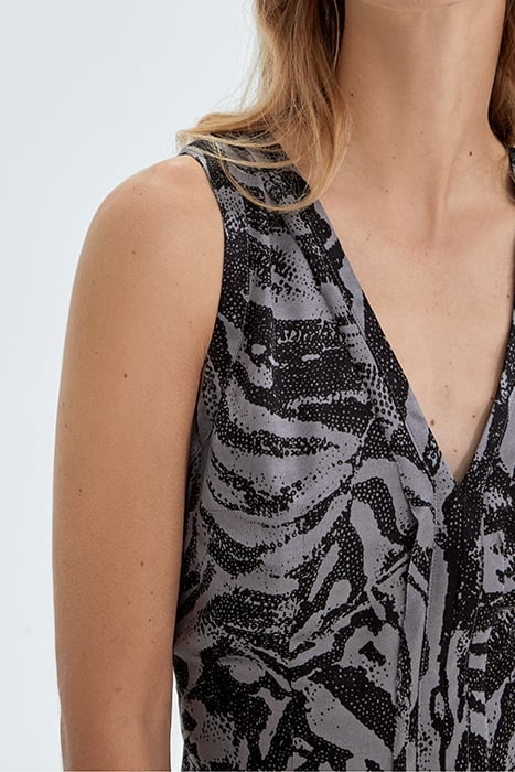 PURE EDITION- GREY LONG ZEBRA PRINT DRESS GREY 5