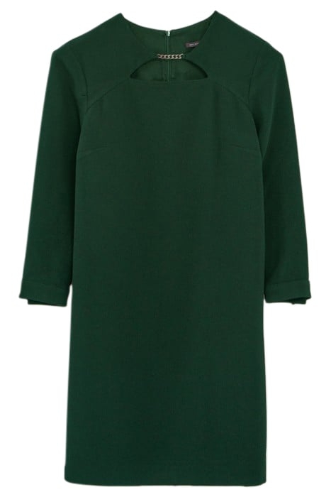 GREEN DRESS WITH METAL CHAIN ON FRONT TREE 4