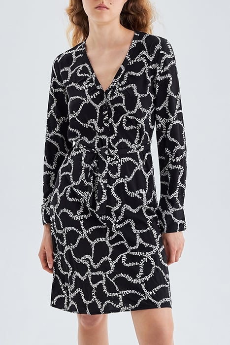 BLACK DRESS WITH ECRU LETTERING PRINT BLACK 1
