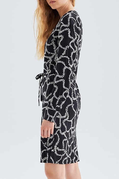 BLACK DRESS WITH ECRU LETTERING PRINT BLACK 5