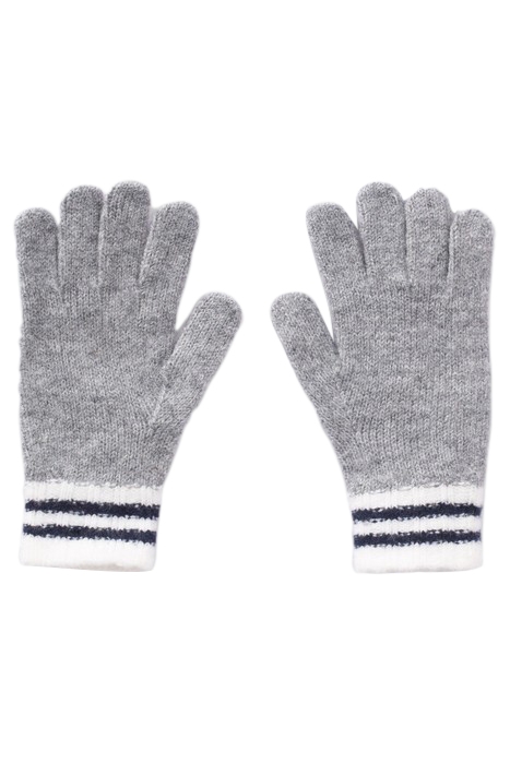BOYS’ GREY STRIPED RIBBED KNIT GLOVES GREY 2