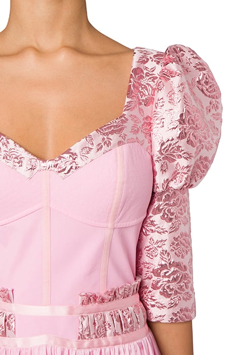 INSIDE OUT VISCOSE SATIN DRESS PINK 4