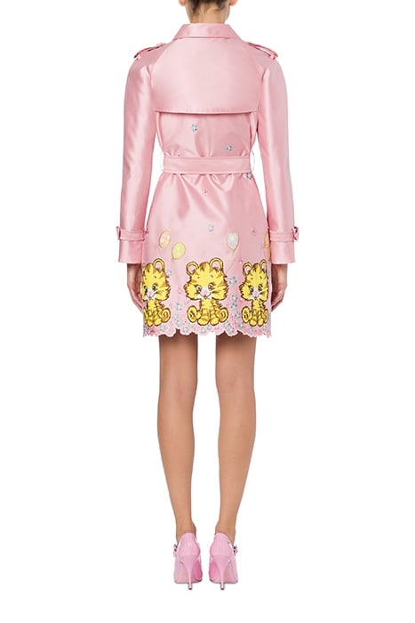 BLANKET EMBROIDERY GAZAR TRENCH COAT PINK 2