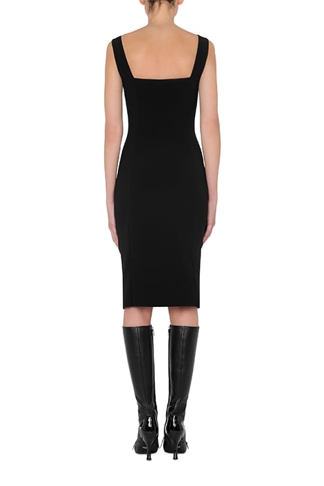 BONDAGE LACING CREPE DRESS BLACK 2