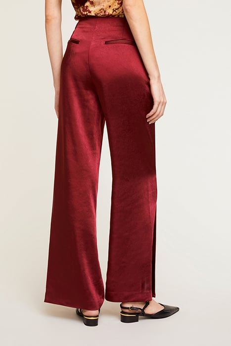 HEAVY SATIN PALAZZO TROUSERS RED 2