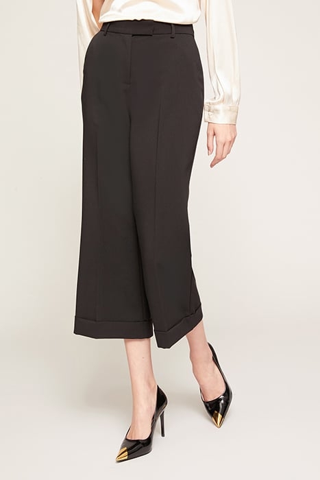 CROPPED TROUSERS WITH TURN-UP BLACK 1