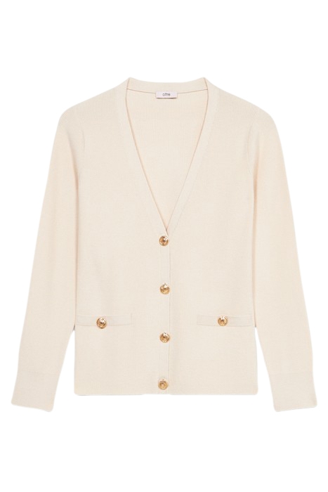 CARDIGAN WITH UNIFORM BUTTON WHITE 3