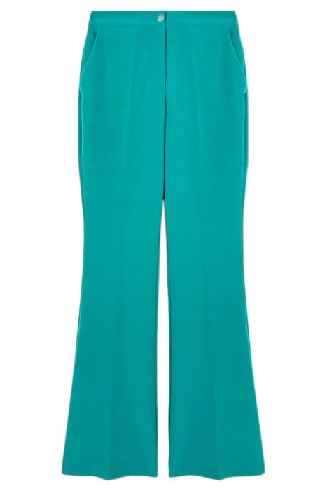 TECHNICAL FABRIC FLARED TROUSERS GREEN 3
