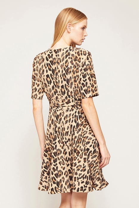 SHORT DRESS WITH ANIMAL PATTERN DRESS NATURAL 2
