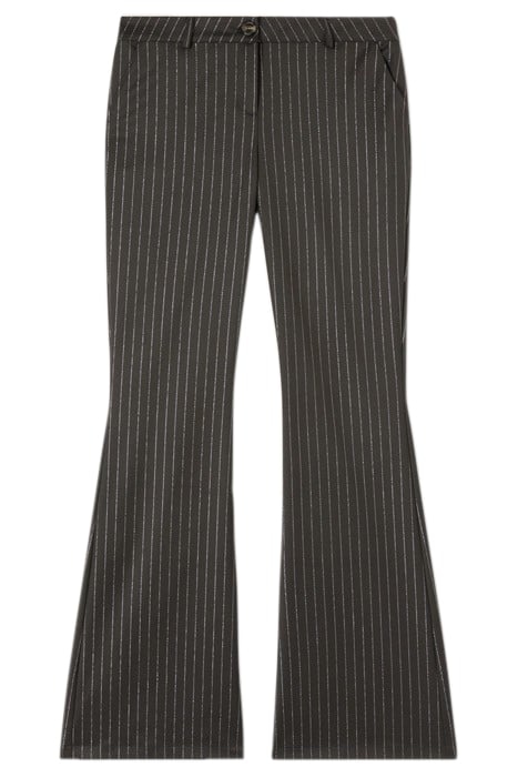 LUREX PINSTRIPED FLARED TROUSERS BLACK 3