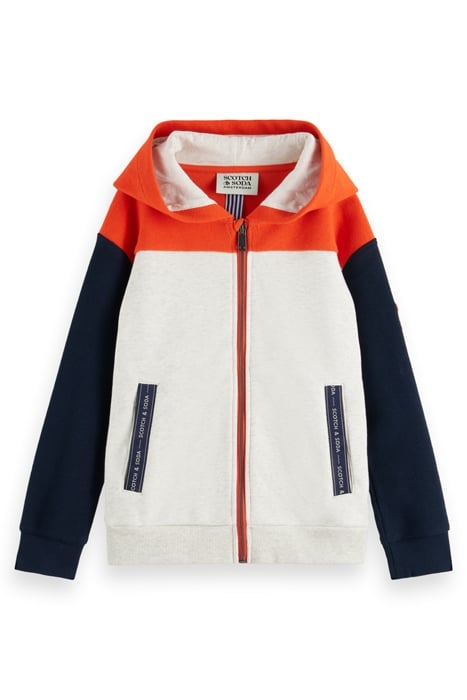 RELAXED-FIT COLOUR BLOCK ZIP-THROUGH HOODIE COLOURFUL BLOCKI 1