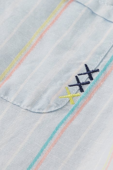 REGULAR-FIT - YARN-DYED STRIPE COTTON LINEN SHIRT BLUE/WHITE 4