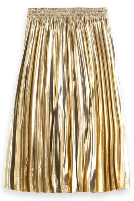 PLEATED SHINY HIGH-RISE MAXI SKIRT GOLD 3
