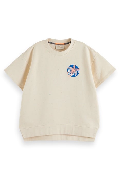 SPLIT HEM GRAPHIC SWEATSHIRT SOFT ICE MELANGE 1