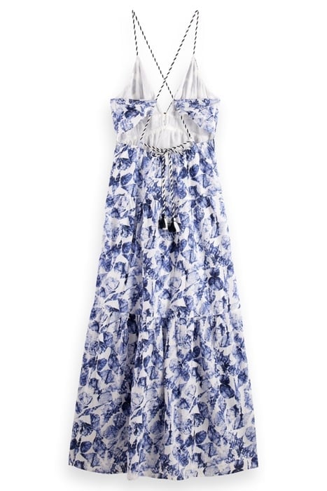 WAISTED MAXI DRESS SHELL BATIK BLUE 4