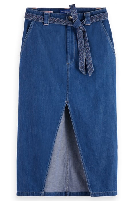 SUMMERY SKIRT WITH BELT — WASHED INDIGO WASHED INDIGO 1