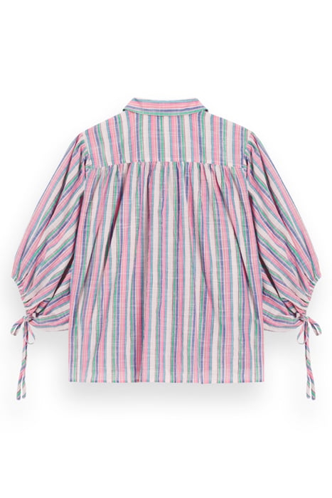 STRIPED BALLOON SLEEVE SHIRT BEACH STRIPE 5