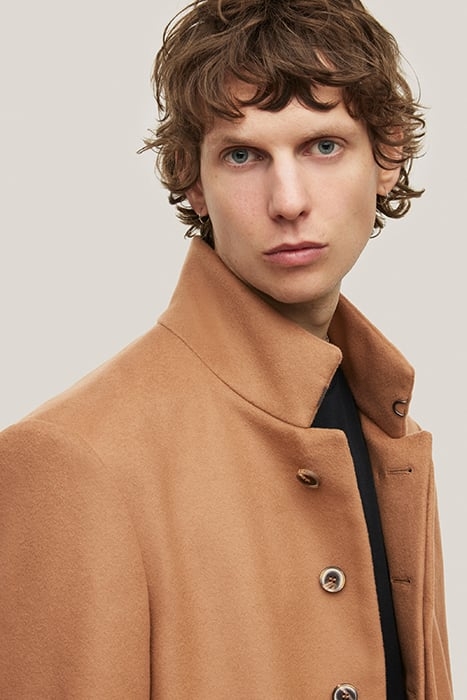 HIDDEN CF PLACKET BUTTON FRONT SLIM FIT CAMEL 3