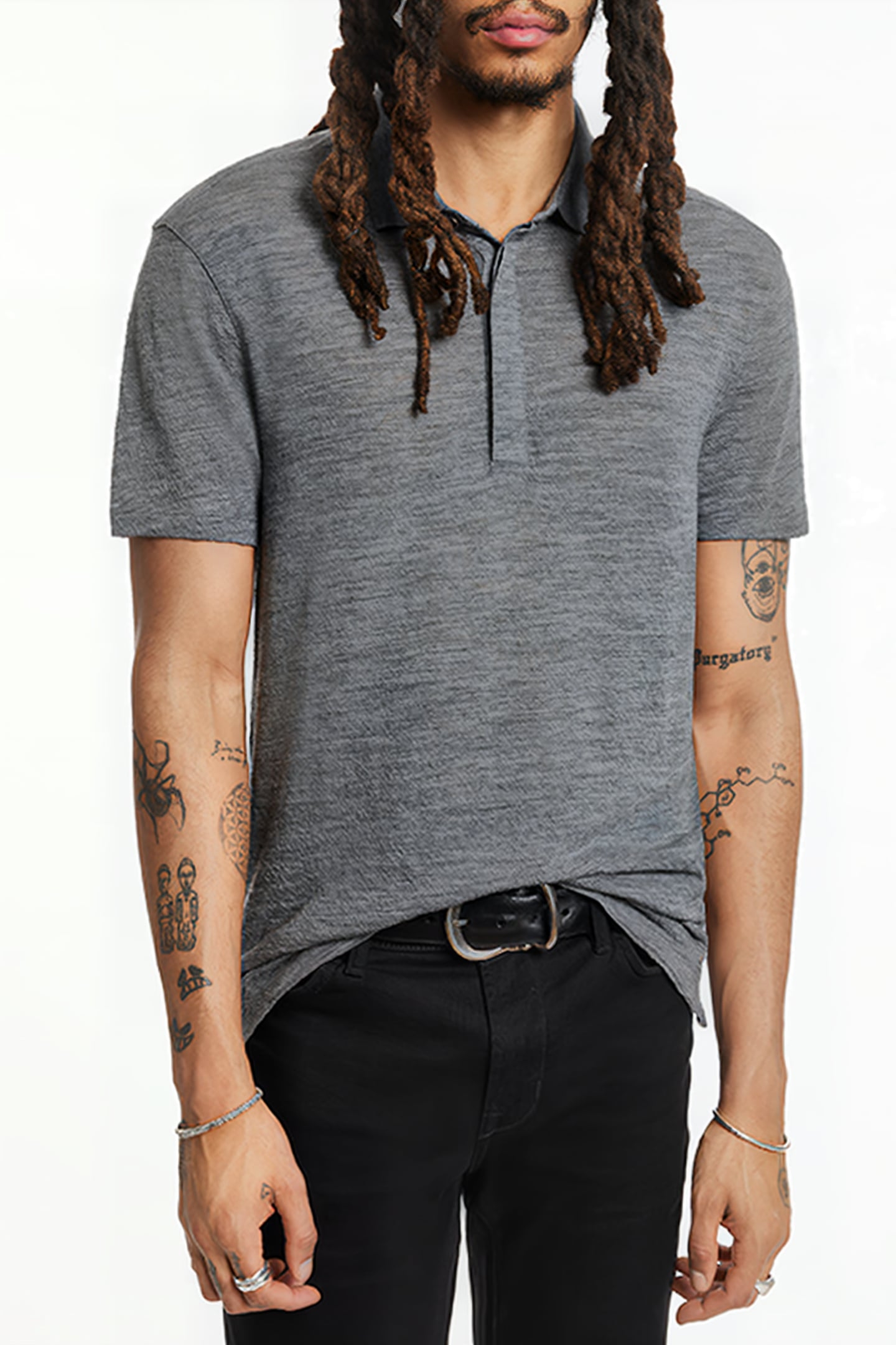 IRWIN REGULAR FIT SS POLO WITH TEXTURE SEAL GREY 1