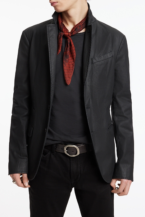 SLIM FIT NOTCH LAPEL JACKET WITH FLAP PO BLACK 1