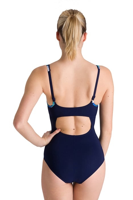 W JANE STRAP BACK ONE PIECE NAVY-NAVY MULTI 2