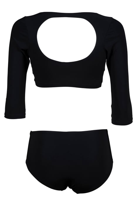 W ICONS TEAM STRIPE CROP TOP TWO PIECES BLACK 2