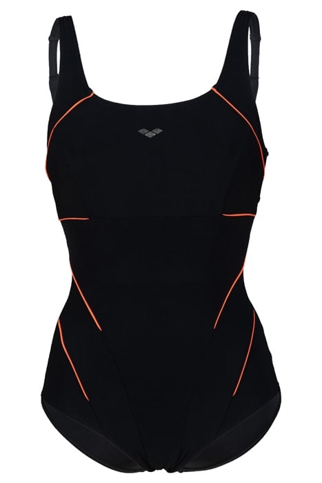 W JEWEL ONE PIECE LOW C CUP BLACK-PEONIA RED 1