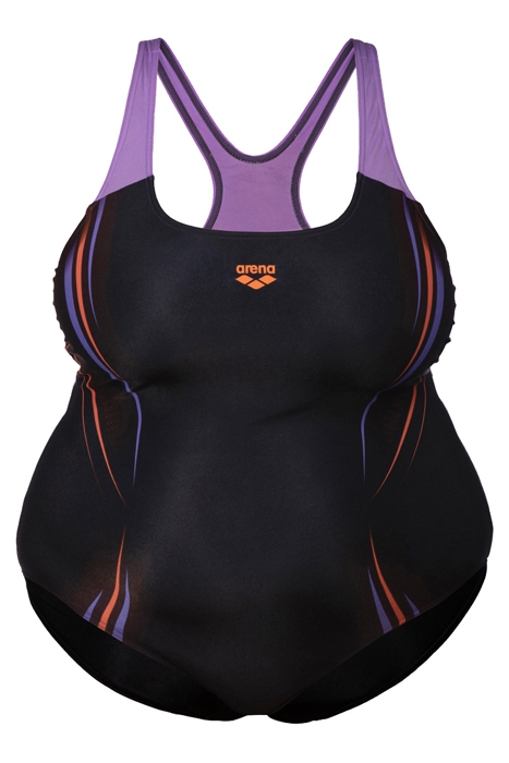 WOMEN'S ARENA SPIKES SWIMSUIT SWIM PRO B BLACK-LAVANDA 4
