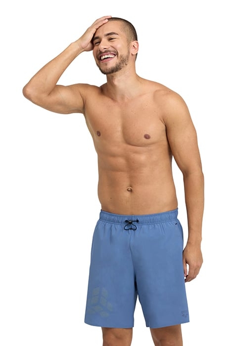 MEN'S ARENA EVO BEACH BOXER LOGO GREY BLUE 1