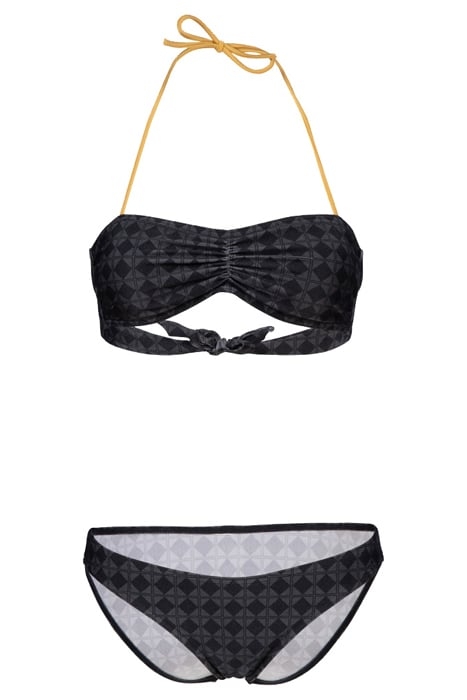 WOMEN'S ARENA 50TH BIKINI BANDEAU BLACK MULTI-GOLD 4