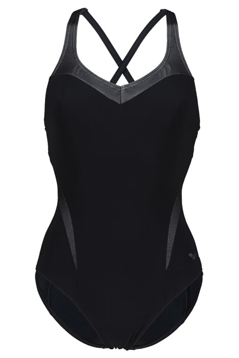 W ISABEL LIGHT CROSS BACK ONE PIECE R BLACK-WHITE 1