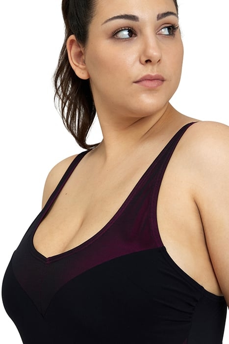 W ISABEL LIGHT CROSS BACK ONE PIECE PLUS BLACK-ROSE VIOLET 6