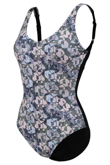 WOMEN'S BODYLIFT CHIARA SWIMSUIT WING B BLACK-TURQUOISE MULT 6