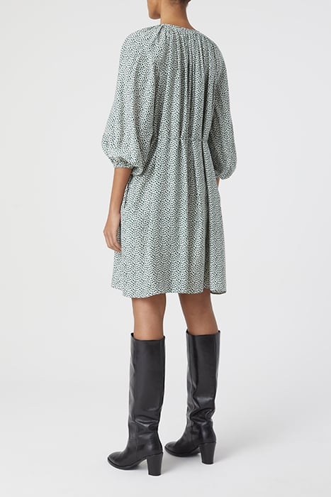 SHORT BELTED DRESS FERN GREEN 2