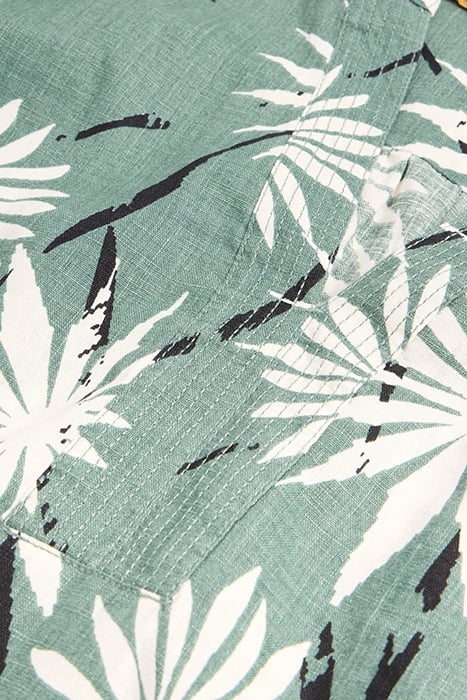 JUNE LINEN SHIFT DRE GREEN PRINTED 4