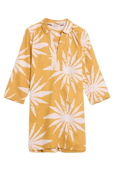 BLAIRE LINEN TUNIC CHARTREUSE PRINTED 1