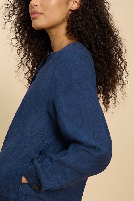 ADELE LINEN JACKET DARK NAVY 3