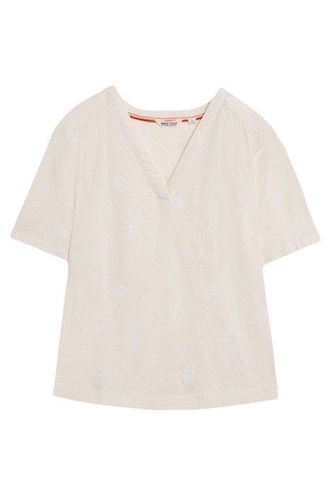 ELODIE LINEN BLEND TOP NATURAL WHITE 2