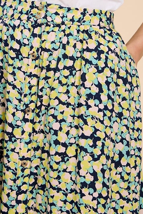 SARAH ECO VERO KNEE SKIRT NAVY PRINTED 3