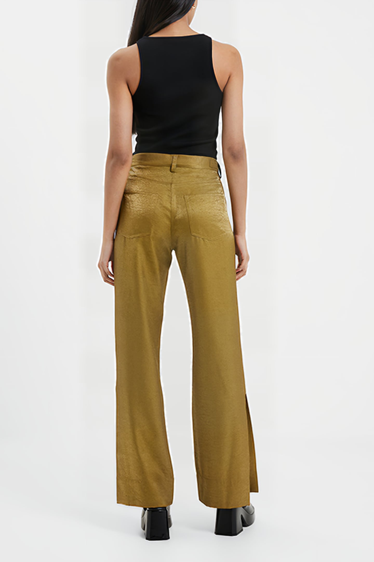 CAMMIE SHIMMER TROUSERS BROWN 4