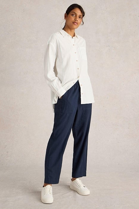 ELLE LINEN BLEND TROUSER DARK NAVY 1