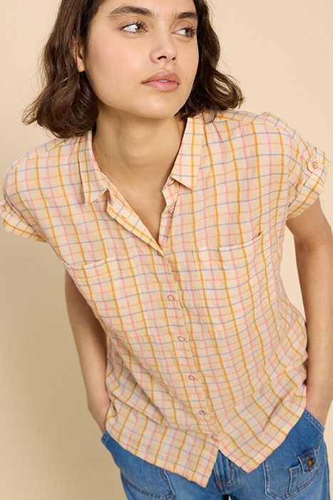 ELLIE CHECK SHIRT NATURAL 4