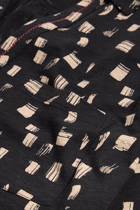 ANNIE LONGLINE SHIRT BLACK PRINTED 3