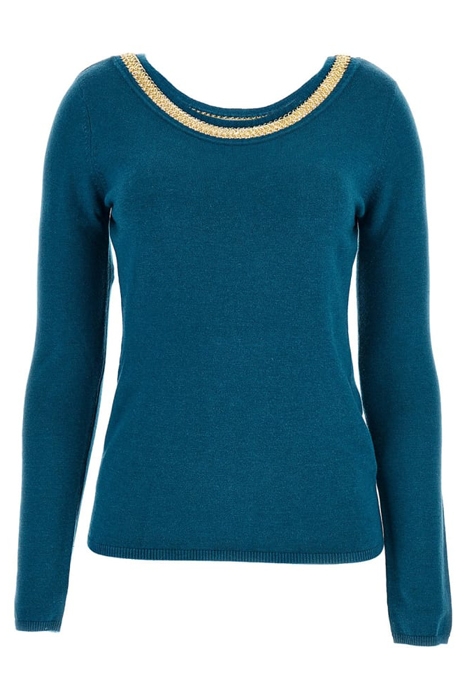 JULIA BOAT NECK CHAI BLUE SWEATER OPAL 4