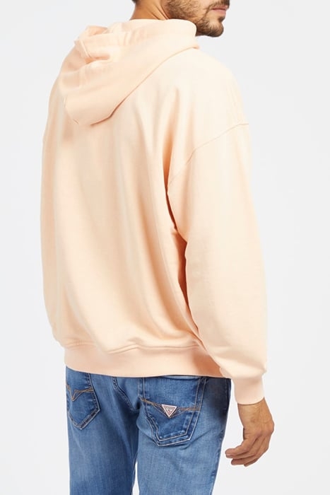 GUESS ROUND LOGO HOODIE SWEATS PEACH SKY 2